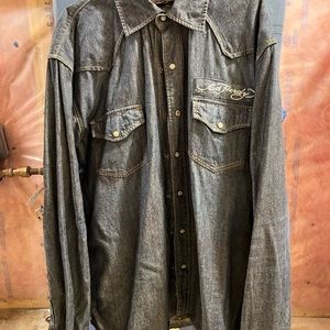 Men’s, Ed Hardy, XL Jean shirt